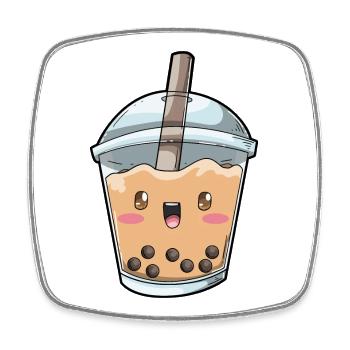 Boba Bubble Tea Kawaii Anime - Viereckiger Kühlschrankmagnet - Weiß - Vorne