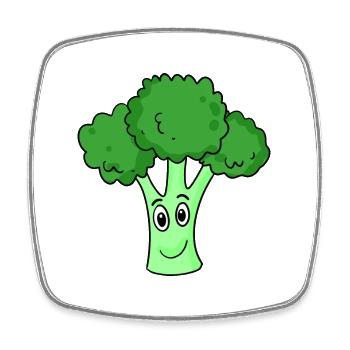 Brocoli - Magnet carré - blanc - Devant