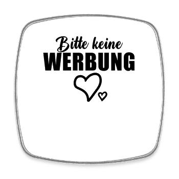 Bitte keine Werbung - Briefkasten - Viereckiger Kühlschrankmagnet - Weiß - Vorne