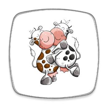 Câlins Vaches I Vaches - Magnet carré - blanc - Devant