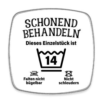 Schonend Behandeln 14. Geburtstag Einzelstück 14 - Viereckiger Kühlschrankmagnet - Weiß - Vorne