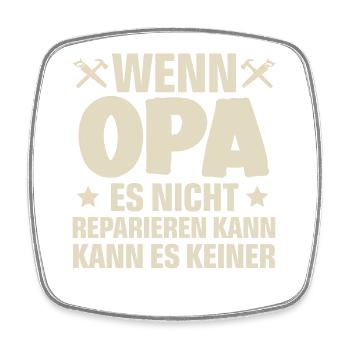 Opa - Viereckiger Kühlschrankmagnet - Weiß - Vorne