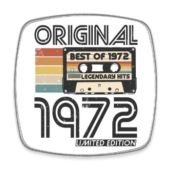 1972 Jahrgang Vintage Retro Geburtstag Geschenk - Viereckiger Kühlschrankmagnet - Weiß - Vorne