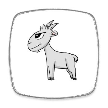Chèvre Chèvre Buck - Magnet carré - blanc - Devant