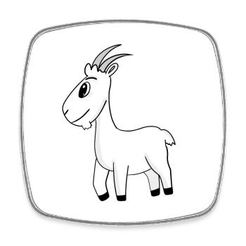 Bouc de chèvre - Magnet carré - blanc - Devant