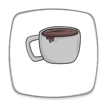 Coffee coffee cup cup - Square fridge magnet - white - Front