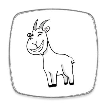 Bouc de chèvre - Magnet carré - blanc - Devant