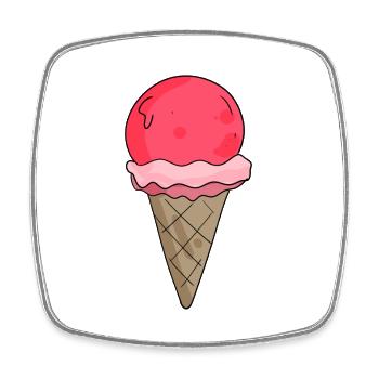 Eis - Viereckiger Kühlschrankmagnet - Weiß - Vorne