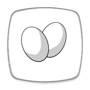 Eier - Viereckiger Kühlschrankmagnet - Weiß - Vorne