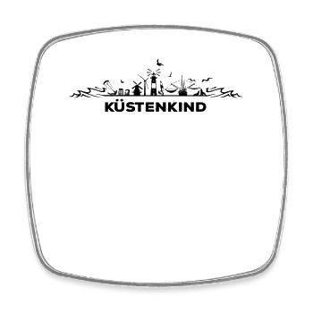 Küstenkind Skyline Fischkutter Küste Nordsee - Viereckiger Kühlschrankmagnet - Weiß - Vorne