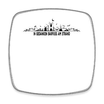 Coastal Skyline Fishing Trawler Coast North Sea - Square fridge magnet - white - Front