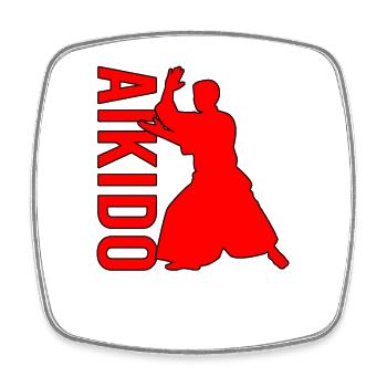 Aikido - Viereckiger Kühlschrankmagnet - Weiß - Vorne