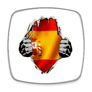 Spain - Spanish flag under the shirt - Square fridge magnet - white - Front