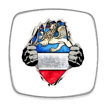 Rostock under the shirt - Square fridge magnet - white - Front