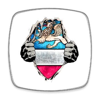 Rostock unterm Shirt - Viereckiger Kühlschrankmagnet - Weiß - Vorne