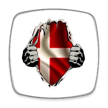 Denmark under the shirt - Square fridge magnet - white - Front