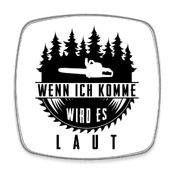 Holzfäller - Viereckiger Kühlschrankmagnet - Weiß - Vorne