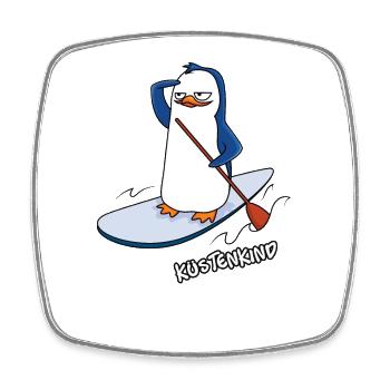 Küstenkind Pinguin - Viereckiger Kühlschrankmagnet - Weiß - Vorne