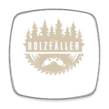 Holzfäller - Viereckiger Kühlschrankmagnet - Weiß - Vorne