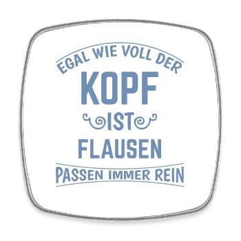 Lustige Sprüche Shirt für Kinder Funshirt FLAUSEN - Viereckiger Kühlschrankmagnet - Weiß - Vorne
