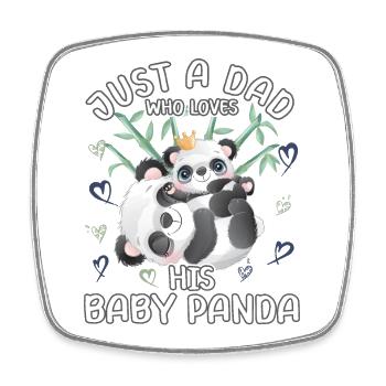 Papa Panda BabyPanda Juste un papa qui aime - Magnet carré - blanc - Devant