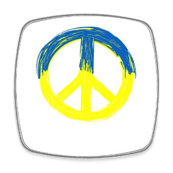 Peace for Ukraine - Square fridge magnet - white - Front