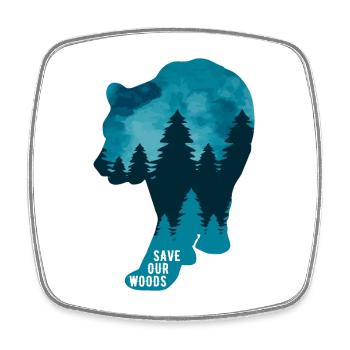 Climate Change Environmental Protection Bear - Square fridge magnet - white - Front
