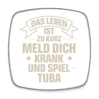 Tuba - Viereckiger Kühlschrankmagnet - Weiß - Vorne