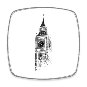 London Big Ben Vintage Skyline England I Love UK - Square fridge magnet - white - Front
