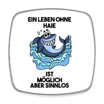 Hai - Viereckiger Kühlschrankmagnet - Weiß - Vorne
