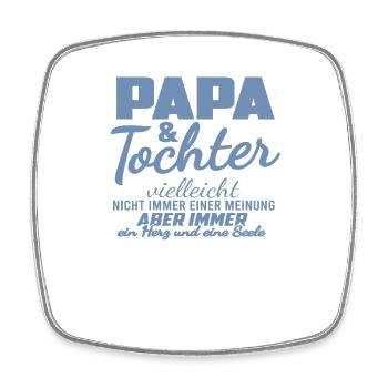 Familie Papa und Tochter Herz und Seele - Viereckiger Kühlschrankmagnet - Weiß - Vorne