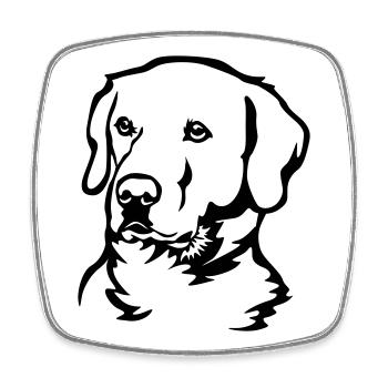 Labrador Kopf - Viereckiger Kühlschrankmagnet - Weiß - Vorne