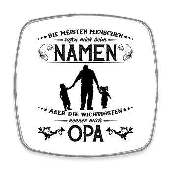 Opa Enkel T-Shirt Die Wichtigsten nennen mich OPA - Viereckiger Kühlschrankmagnet - Weiß - Vorne