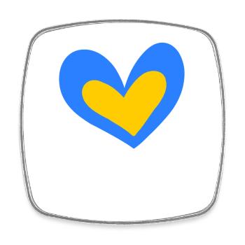 Ukraine Heart - Square fridge magnet - white - Front