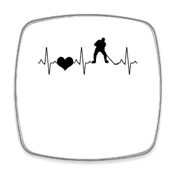 Hockey Hockey Hockey sur glace Heartbeat - Magnet carré - blanc - Devant