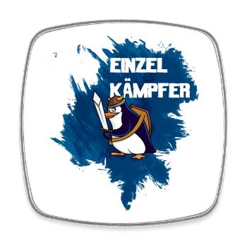 Einzelkämpfer Wikinger-Pinguin - Viereckiger Kühlschrankmagnet - Weiß - Vorne