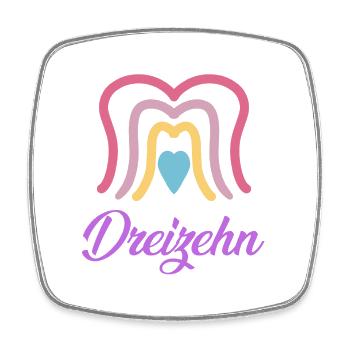 13. Geburtstag Regenbogen - Viereckiger Kühlschrankmagnet - Weiß - Vorne
