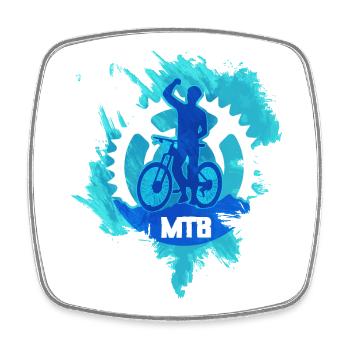 MTB Mountainbike - Viereckiger Kühlschrankmagnet - Weiß - Vorne