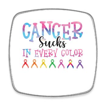 Sensibilisation au cancer Le cancer aspire toutes les couleurs - Magnet carré - blanc - Devant