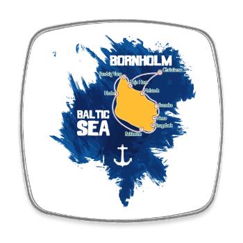 Bornholm Baltic Sea - Viereckiger Kühlschrankmagnet - Weiß - Vorne