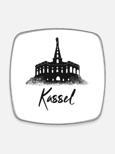 Herkules Kassel - Viereckiger Kühlschrankmagnet - Weiß