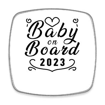 Bébé 2023 Grossesse enceinte - Magnet carré - blanc - Devant