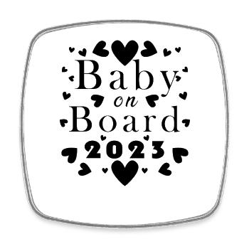Baby 2023 Schwanger Schwangerschaft - Viereckiger Kühlschrankmagnet - Weiß - Vorne