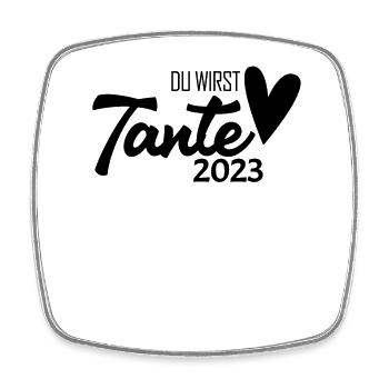 Tante 2023 - Werdende Tante - Tante werden - Viereckiger Kühlschrankmagnet - Weiß - Vorne