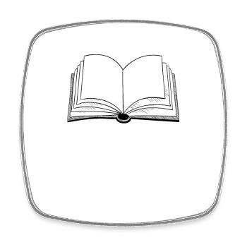 Bücher offenes Buch - Viereckiger Kühlschrankmagnet - Weiß - Vorne