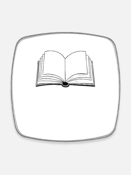 Books open book - Square fridge magnet - white