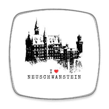 Neuschwanstein Deutschland Bayern I Love Germany - Viereckiger Kühlschrankmagnet - Weiß - Vorne