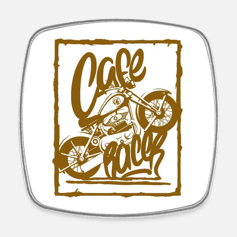 Vintage Motorcycle Sketch - Square fridge magnet - white