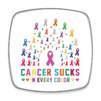 Sensibilisation au cancer Le cancer aspire toutes les couleurs - Magnet carré - blanc - Devant