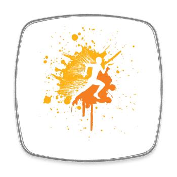 Running Runners Running - Square fridge magnet - white - Front